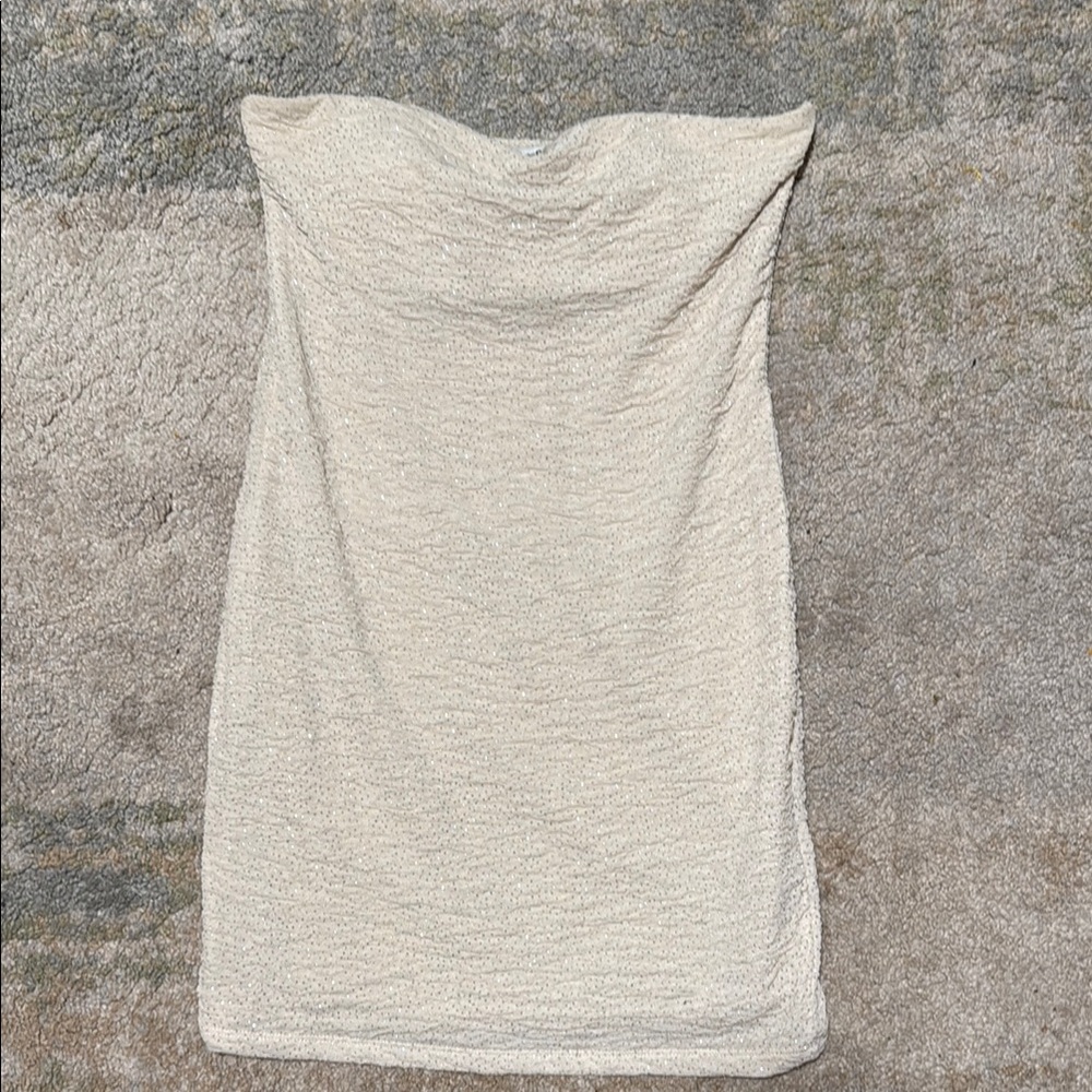 Cream strapless dress